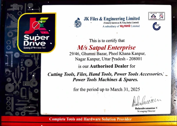 JK Super Driver - Dealer Certificate