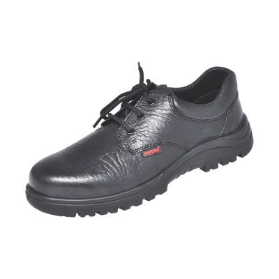 Black Leather Single Density Steel Toe Safety Shoes | Karam FS-05BL