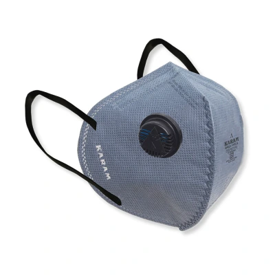 FFP2S Disposable Face Respirator with Ear Loops and Exhalation Valve RF02+  Karam (Pack of 20)